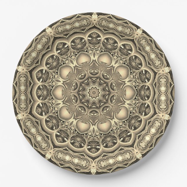 Gold Decorative Holiday Paper Plate (Front)