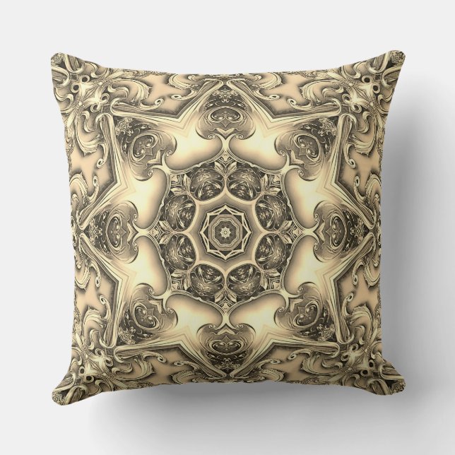 Gold Decorative Holiday Throw Pillow (Back)