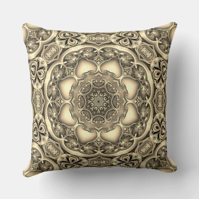 Gold Decorative Holiday Throw Pillow (Back)
