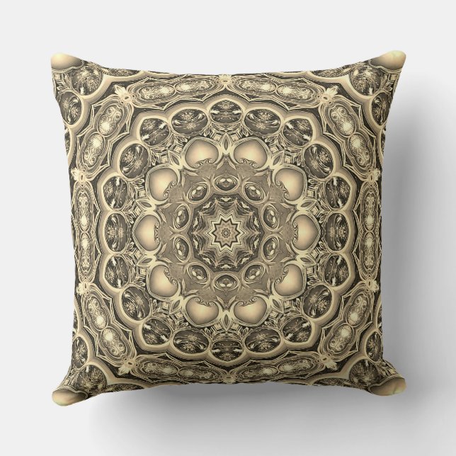Gold Decorative Holiday Throw Pillow (Back)