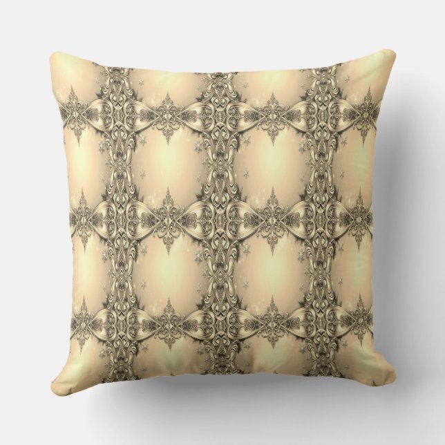 Gold Decorative Holiday Throw Pillow (Back)