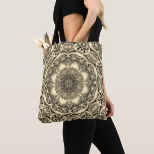 Gold Decorative Holiday Tote Bag
