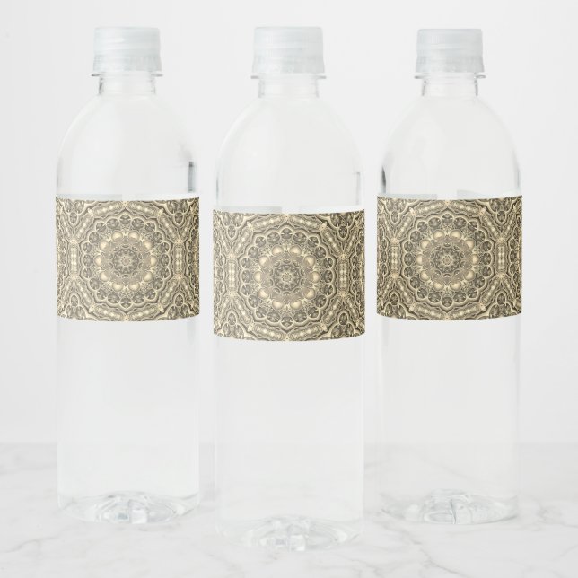 Gold Decorative Holiday Water Bottle Label (Bottles)