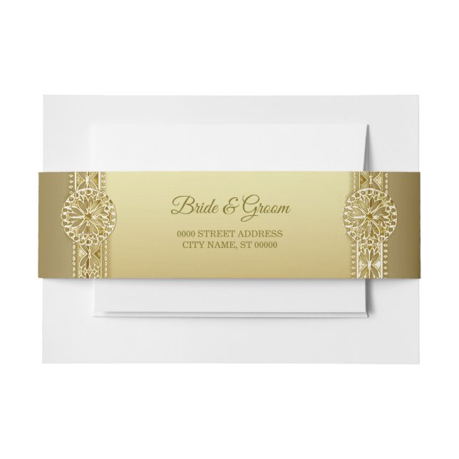 Gold Decorative Invitation Belly Band (Front Example)