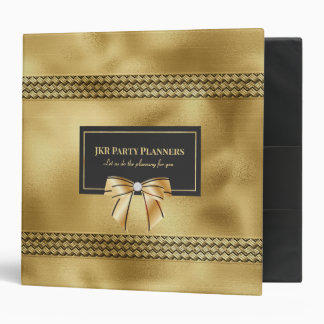Gold Decorative Metallic Look 3 Ring Binder