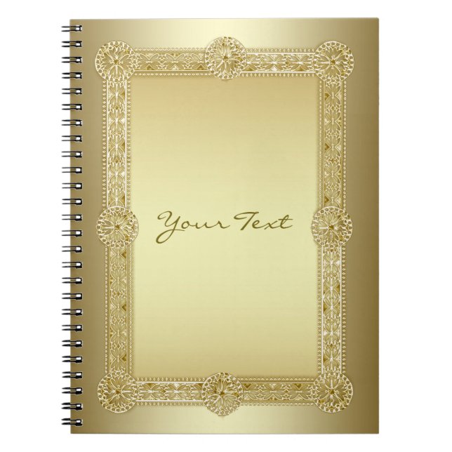 Gold Decorative Spiral Notebook (Front)