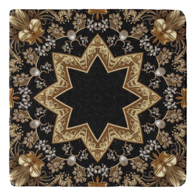 Gold Decorative Trivet (Front)