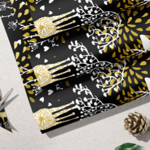 Gold Deer   Christmas Wrapping Paper