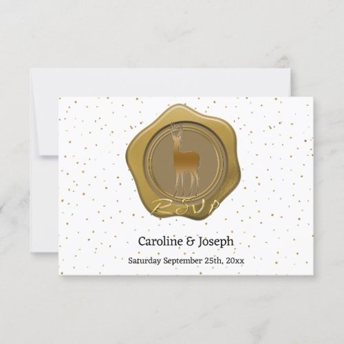 Gold Deer Gold Confetti  Gold Seal RSVP