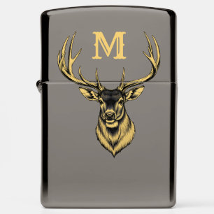Gold Deer Head And Monogram Zippo Lighter