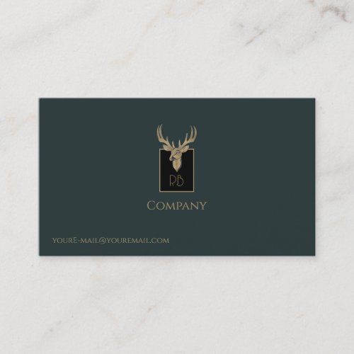 Gold Deer Head Business Card
