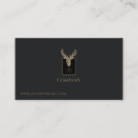 Gold Deer Head Business Card