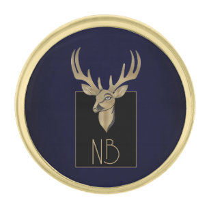 Gold Deer Head Finish Lapel Pin