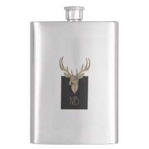 Gold Deer Head Flask