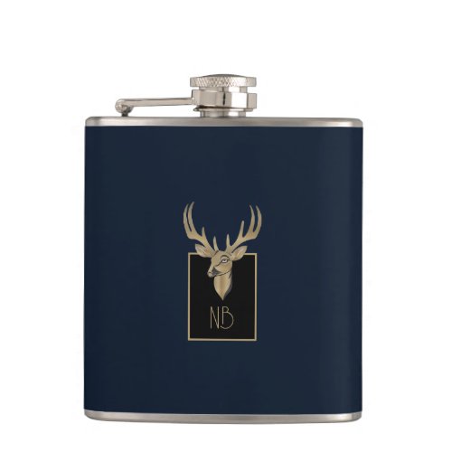 Gold Deer Head Flask