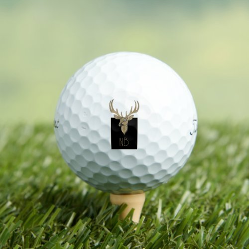 Gold Deer Head Golf Balls