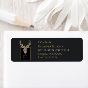 Gold Deer Head Label