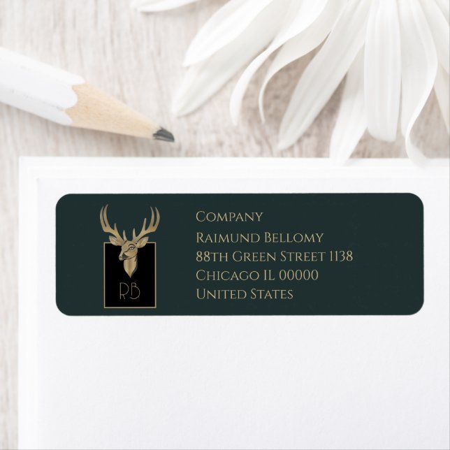 Gold Deer Head Label (Insitu)