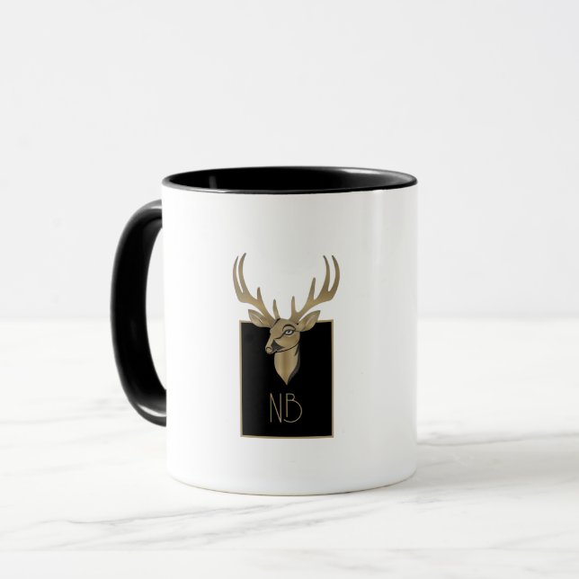 Gold Deer Head Mug (Front Left)
