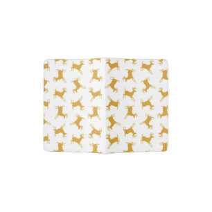 Gold Deer Silhouettes Pattern Elegant Golden Deer Passport Holder