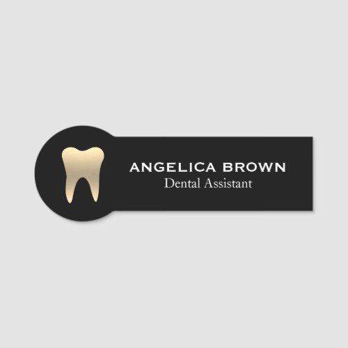 Gold Dental Assistant Name Tag