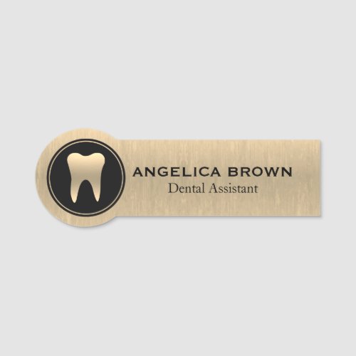 Gold Dental Assistant Name Tag