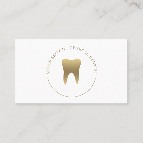 Gold Dental Logo Business Card
