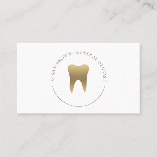 Customizable Gold Dental Logo Business Card