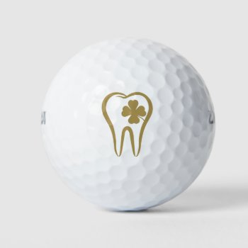Gold Dentist | Lucky Teeth Golf Balls by wierka at Zazzle