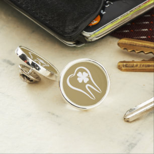 Gold Dentist   Lucky Teeth Lapel Pin
