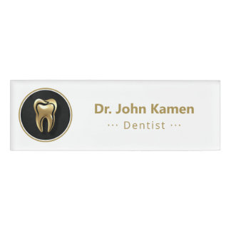 Gold Dentist | Lucky Teeth Name Tag