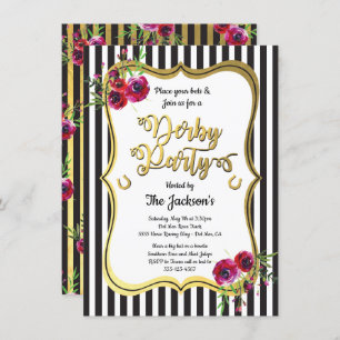 Gold Derby Horse racing Party Invitations