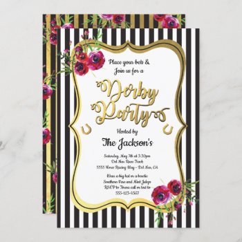 Gold Derby Horse Racing Party Invitations by McBooboo at Zazzle