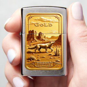 Gold Desert Wanderer Mesa Stride Zippo Lighter