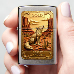 Gold Desert Wanderer Sitting Howl Zippo Lighter