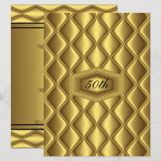 Gold  design 50th Birthday  Anniversary Party Invitation
