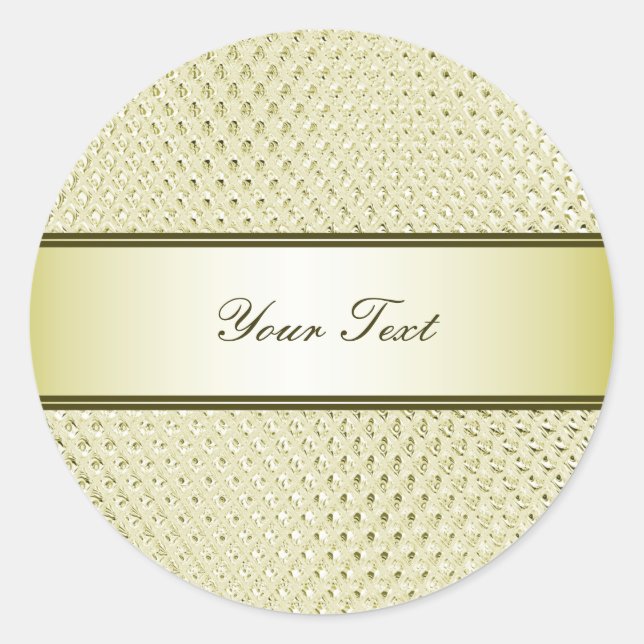Gold Design Classic Round Sticker (Front)