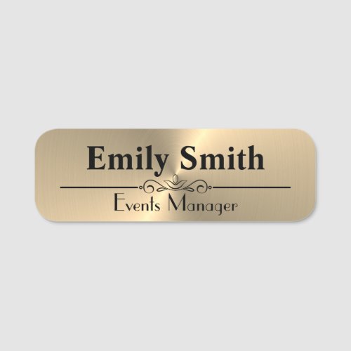 Gold Design Custom Magnetic Name Badge