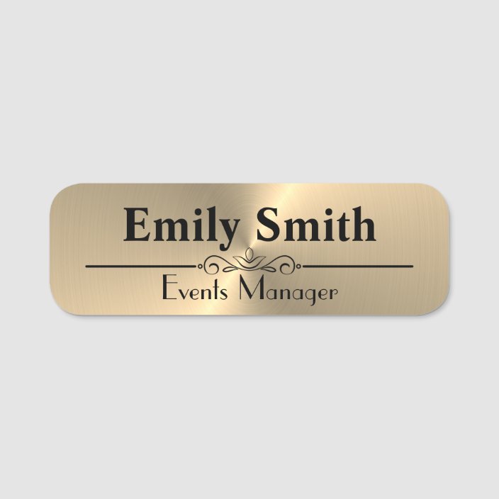 Gold Design Custom Magnetic Name Badge Zazzle Com