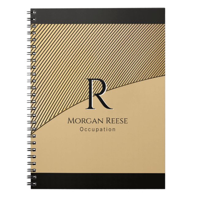 Gold Design, Name & Monogram, Occupation Notebook (Front)