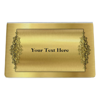 Gold Desk Business Card Holder