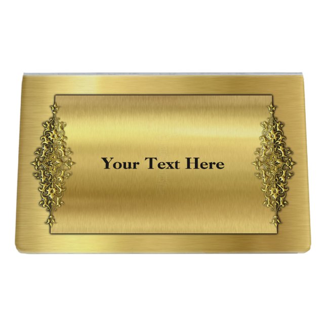 Gold Desk Business Card Holder (Back)