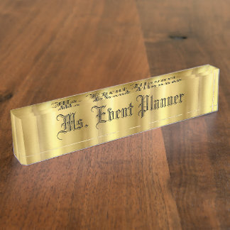 Gold Desk Nameplate