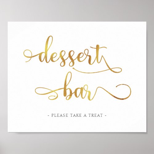 Gold Dessert Bar Calligraphy Simple Wedding Sign