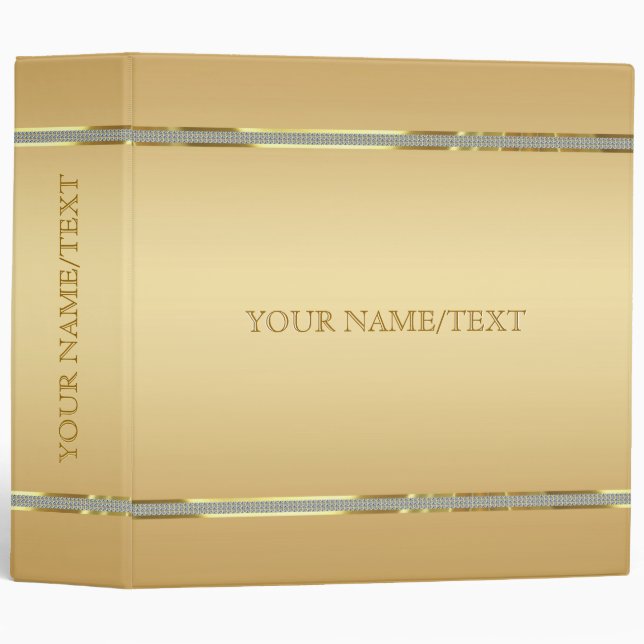 Gold & Diamond 3 Ring Binder (Front/Spine)