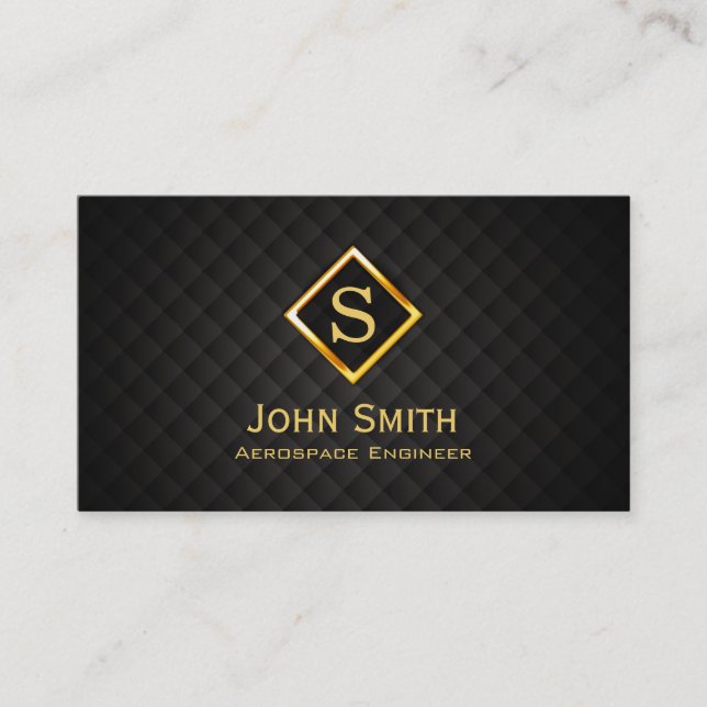 Gold Diamond Aerospace Engineer Business Card (Front)