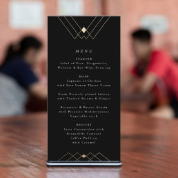 Gold Diamond Black Geometric Deco Gatsby Wedding Program