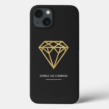Gold Diamond Iphone 13 Case by byDania at Zazzle