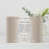 Gold Diamond Champagne Glass ELEGANT WEDDING Invitation (Standing Front)