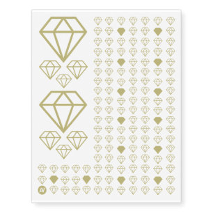 Gold Diamond Collection Temporary Tattoos